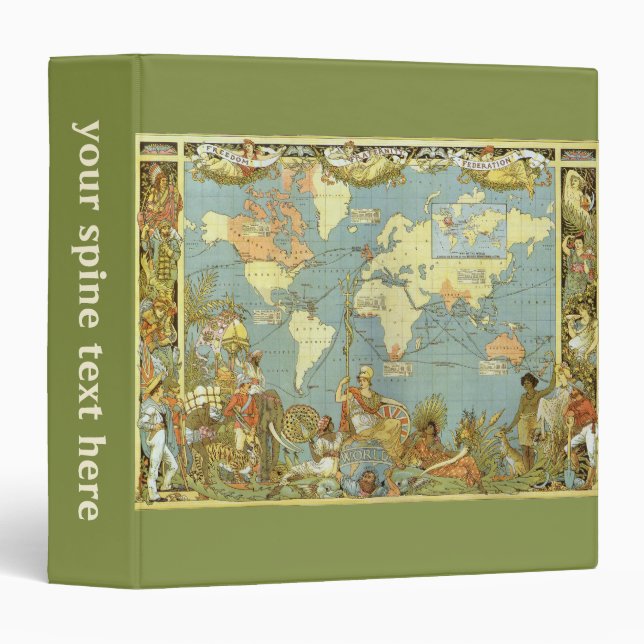 Antique World Map of the British Empire, 1886 Binder (Front/Spine)