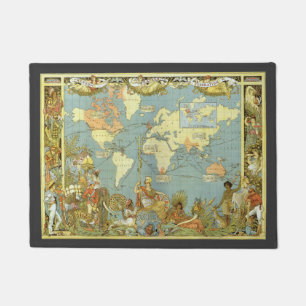 Antique World Map of the British Empire, 1886 Doormat