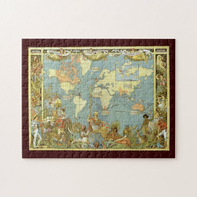 Antique World Map of the British Empire, 1886 Jigsaw Puzzle (Horizontal)