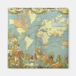 Antique World Map of the British Empire, 1886 Magnet