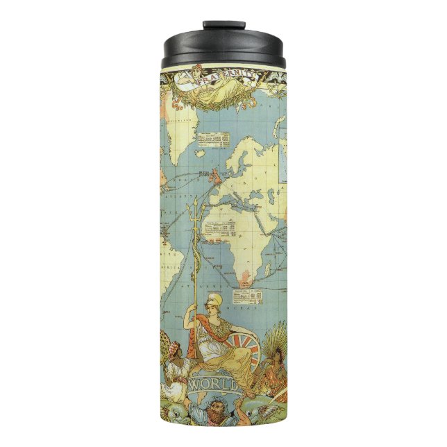 Antique World Map of the British Empire, 1886 Thermal Tumbler (Front)