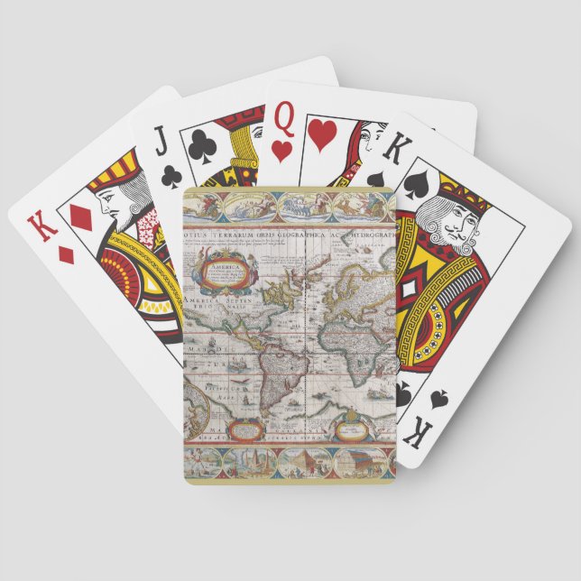 Antique World Map playing cards (Back)