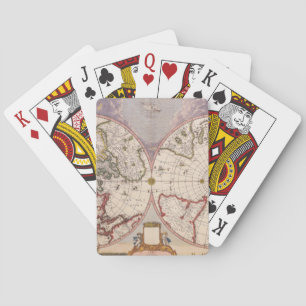 Antique World Map Playing Cards