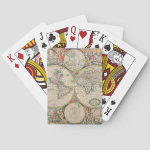 Antique World Map Playing Cards