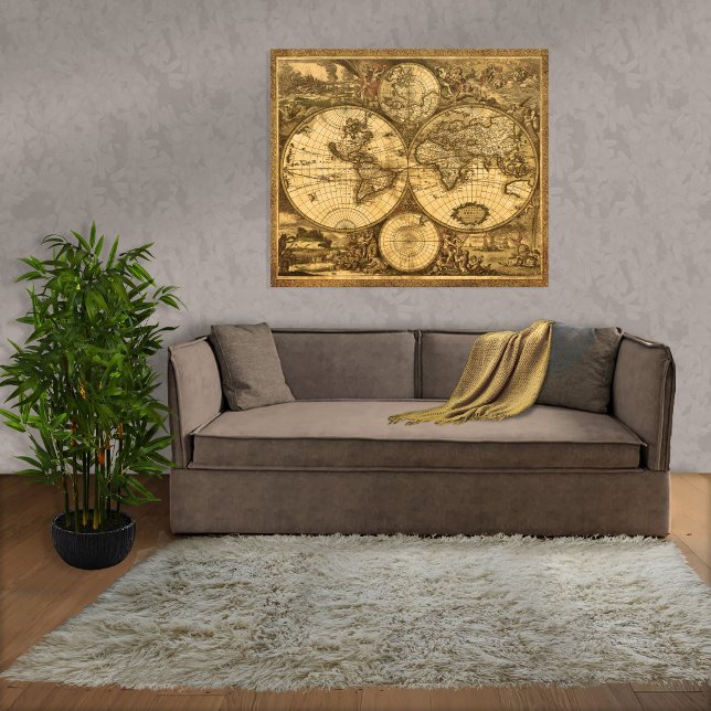Antique World Map Poster (Creator Uploaded)