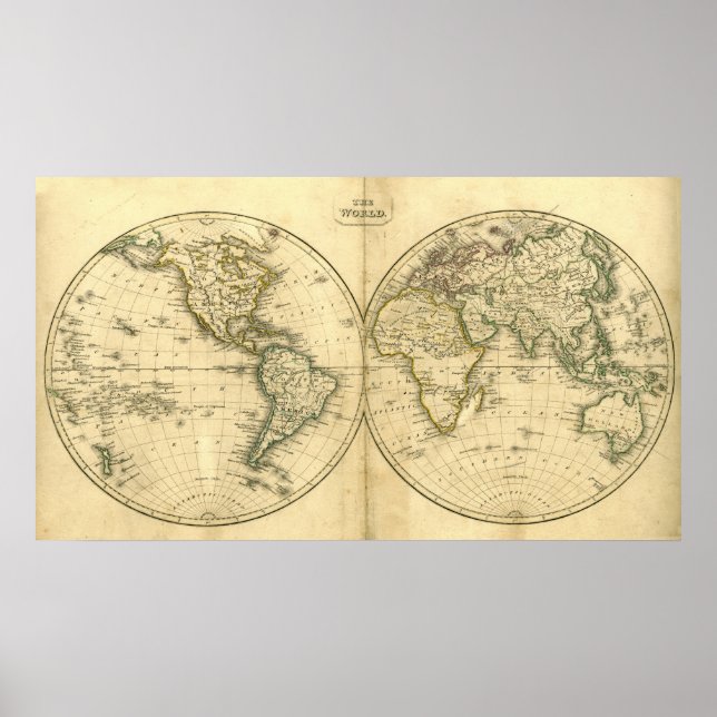 Antique world map poster (Front)
