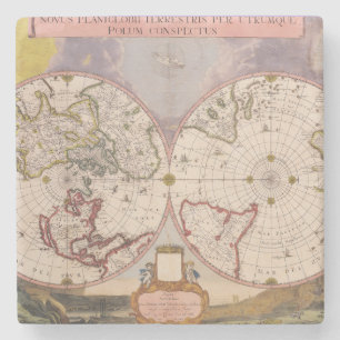 Antique World Map Stone Coaster