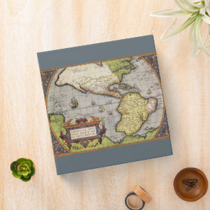 Antique World Map the Americas by Abraham Ortelius Binder