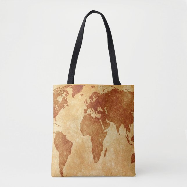 Antique World Map Tote Bag (Front)