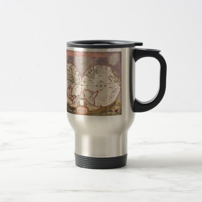 Antique World Map Travel Mug (Right)