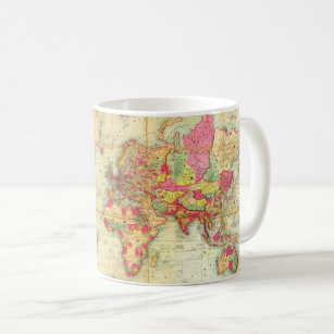 Antique World Map Vintage Cartography Coffee Mug