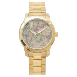 antique world map watch