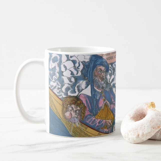 Antique World Map with Claudius Ptolemy, 1507 Coffee Mug (With Donut)