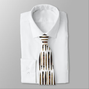 Antique Writing Pens Collage Pattern Tie