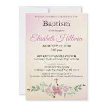Antique Yellow & Dusty Rose Watercolor Baptism