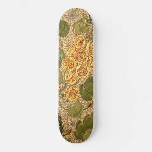 Antique Yellow Flowers Skateboard