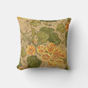 Antique Yellow Flowers Throw Pillow
