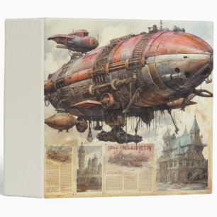 Antique Zeppelin Copper Brass Airship Binder