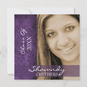 Antiqued Damask Graduation Announcement & Invite
