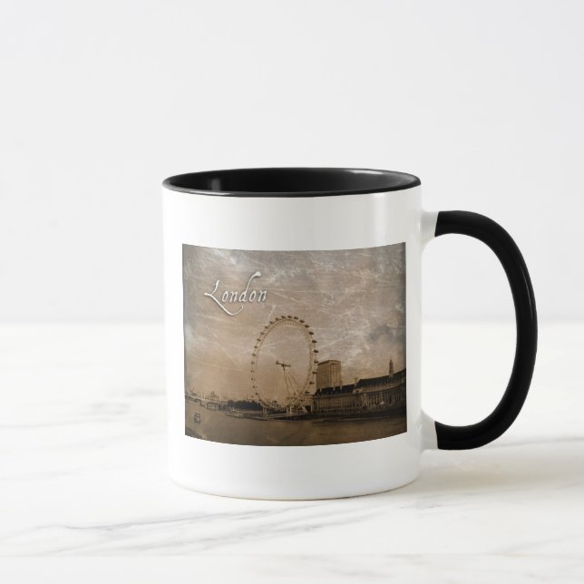 Antiqued London Eye Art Mug (Right)