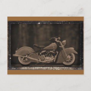 Antiqued Motorcycle Photo Card