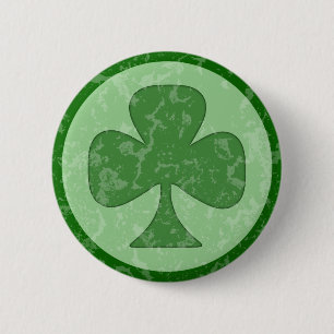 Antiqued Shamrock 2 Inch Round Button