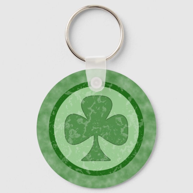 Antiqued Shamrock Keychain (Front)