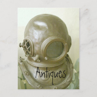 Antiques Carte postale Casque Vintage de plongée