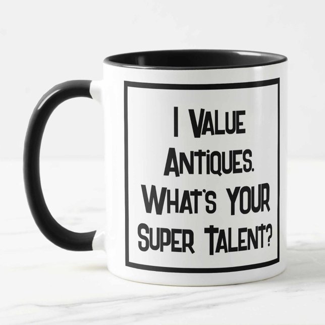Antiquités Valuer Super Talent. Mug à café à deux  (Créateur téléchargé)