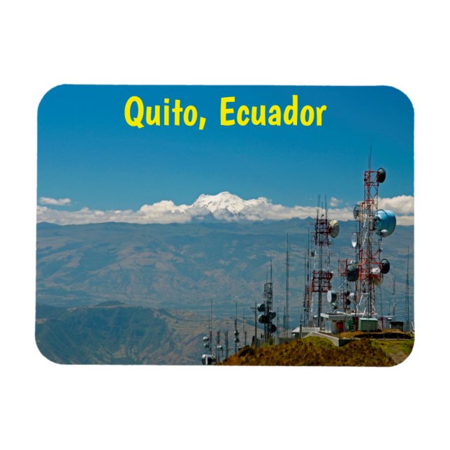 Antisana volcano and masts, Quito, Ecuador Magnet (Horizontal)