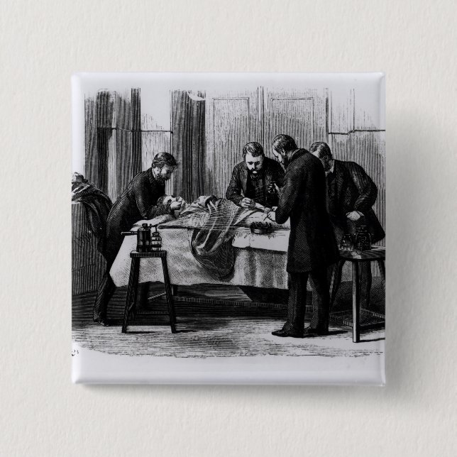 Antiseptic Surgery, 1882 2 Inch Square Button (Front)