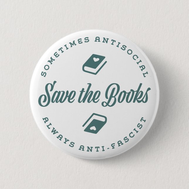Antisocial Anti-Fascist 2 Inch Round Button (Front)