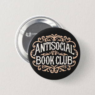 Antisocial book club 2 inch round button