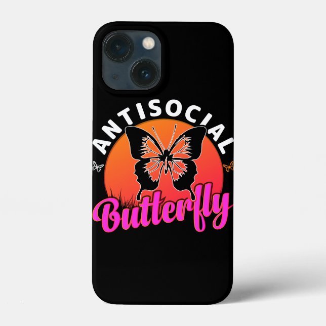 antisocial butterfly design vector illustration Case-Mate iPhone case (Back)