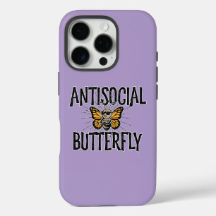 Antisocial Butterfly - funny hermit iPhone 16 Pro Case
