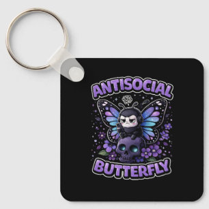 Antisocial Butterfly Keychain