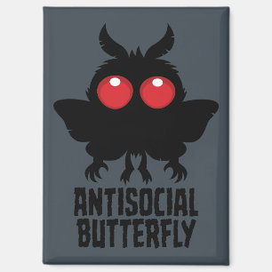 Antisocial Butterfly Mothman Cryptid Magnet