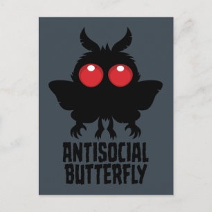 Antisocial Butterfly Mothman Cryptid Postcard