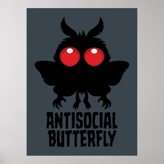 Antisocial Butterfly Mothman Cryptid Poster (Front)