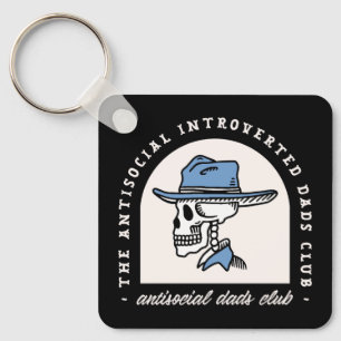 Antisocial dads club introverted cowboy dad funny keychain