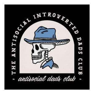 Antisocial introvert dad cowboy dark western poster
