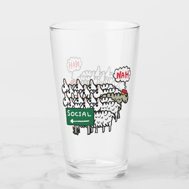 Antisocial Sheep Glass (Front)