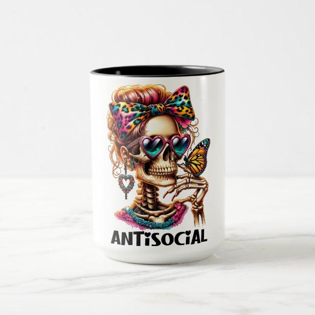 Antisocial Skeleton Lady Mug (Center)