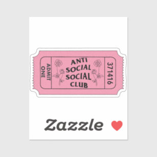 Antisocial Social Club Admettre Un Sticker De Bill