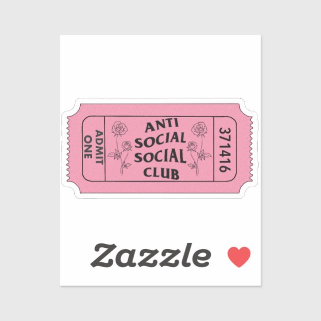 Antisocial Social Club Admit One Ticket Sticker (Sheet)