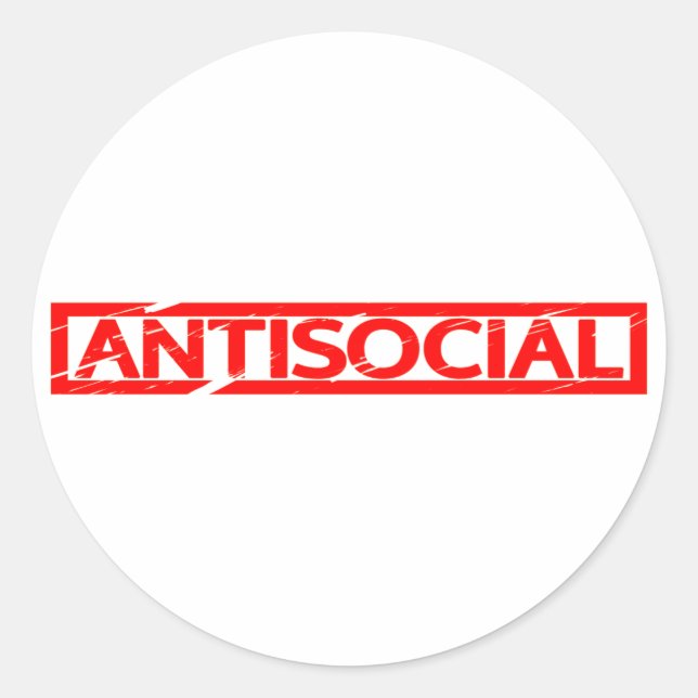 Antisocial Stamp Classic Round Sticker (Front)