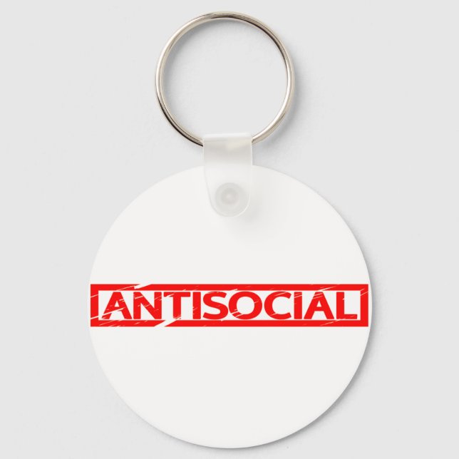 Antisocial Stamp Keychain (Front)
