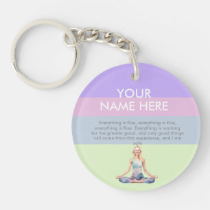 ANTISTRESS CALM YOGA PASTEL ZEN RELAX KEYCHAIN