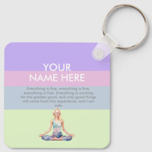 ANTISTRESS CALM YOGA PASTEL ZEN RELAX KEYCHAIN