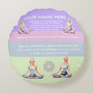 ANTISTRESS CALM YOGA PASTEL ZEN RELAX ROUND PILLOW